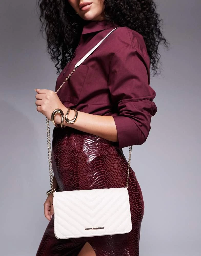 ALDO ALDO chevron quilted crossbody bag in white 1