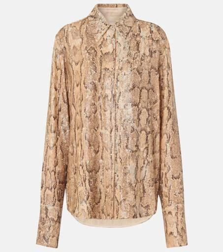 Dries Van Noten Sequined snake-effect shirt 1