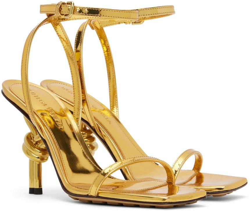 Bottega Veneta Gold Knot Sandals 4
