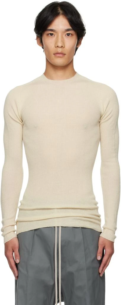 Rick Owens Off-White Concordians Ribbed Round Neck Sweater 1