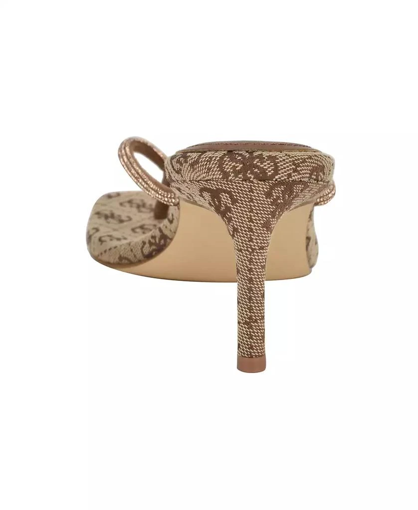 GUESS Women's Mayan Rhinestone Thong Kitten Heel Sandals 3
