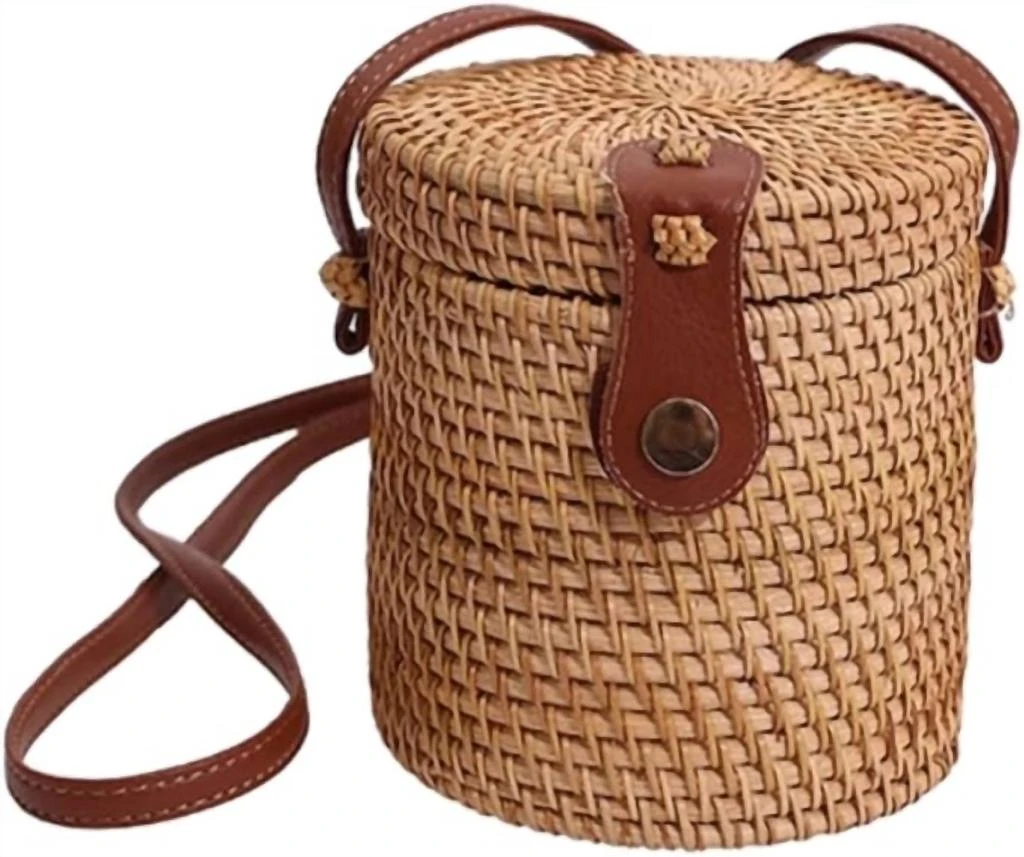 VIBE Vibe - Women
s Rattan Round Cross Body Purse