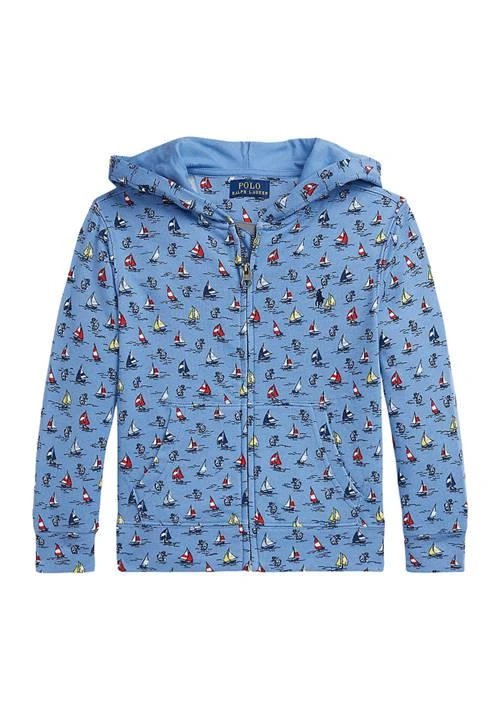 Ralph Lauren Boys 2-7 Sailboat Print Spa Terry Full Zip Hoodie