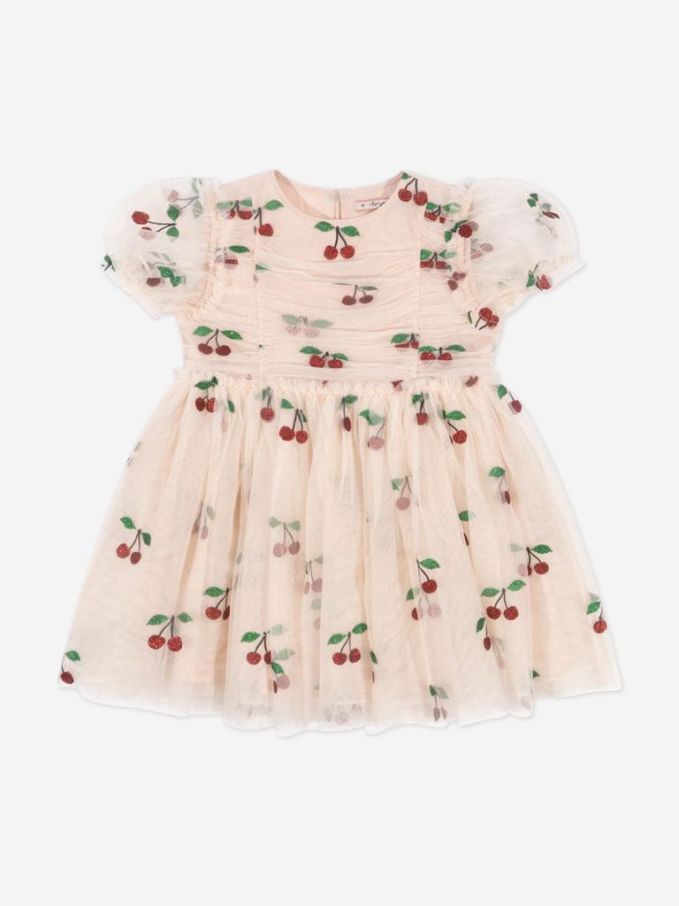 Konges Slojd Girls Tullie Cherry Dress in Ivory