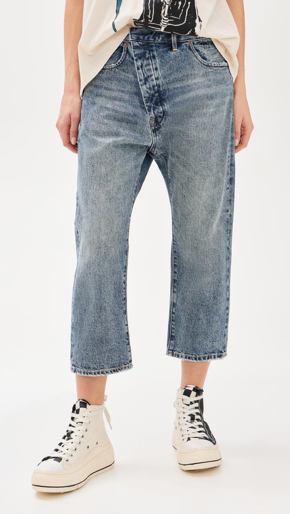 【関税込み】R13 ホワイト Cuffed Boy ジーンズ R13 - Boy Straight Crackled Gray Jean | Mitchell Stores