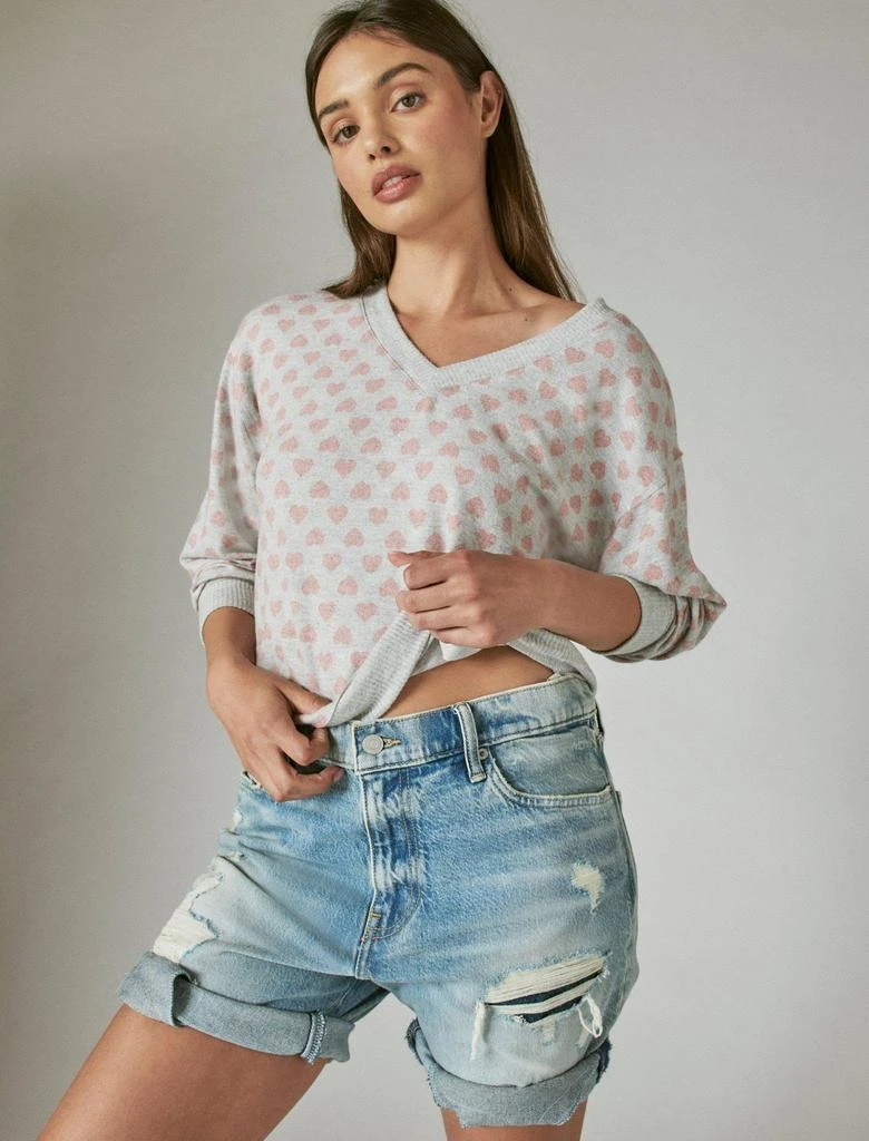 Lucky Brand Womens Cloud Jersey Long Sleeve V Neck Top 7