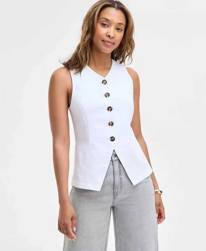 On 34th Women's Linen-Blend Longline Vest, Exclusively at Macy's 1