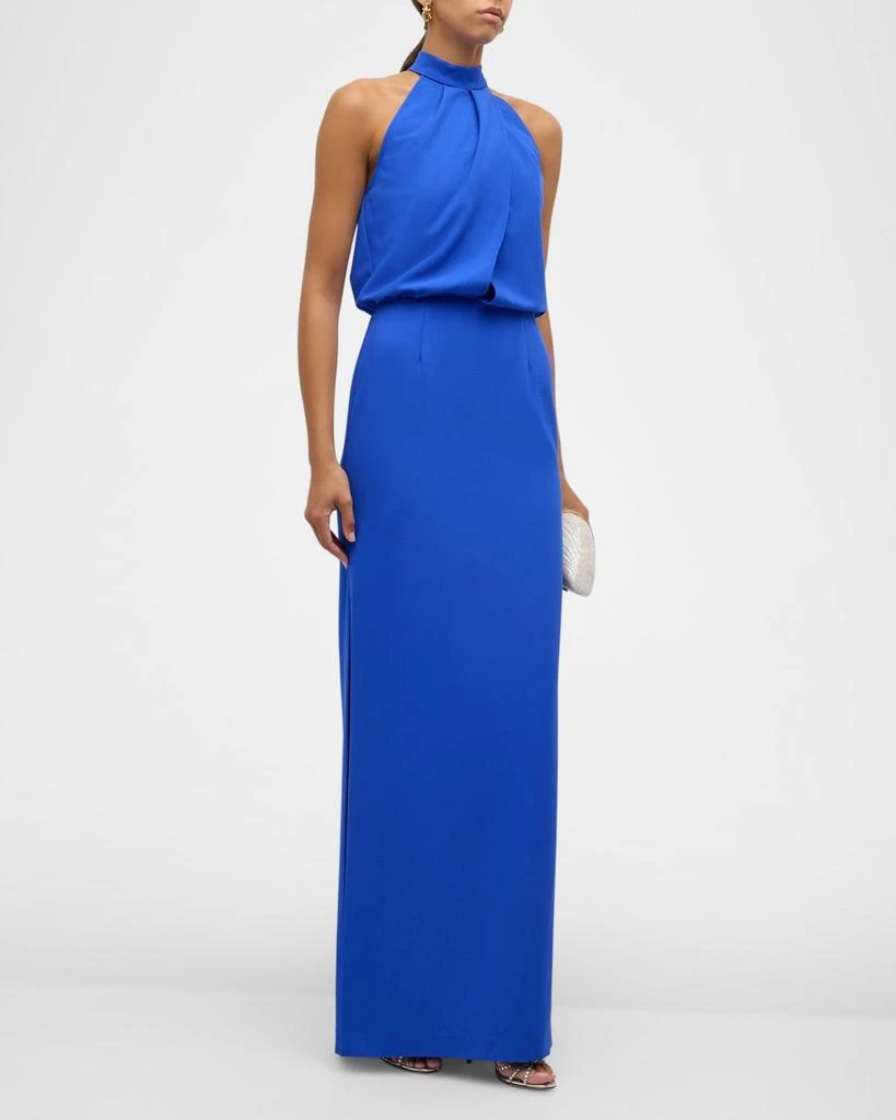 Black Halo Annabeth Draped Halter Column Gown 3