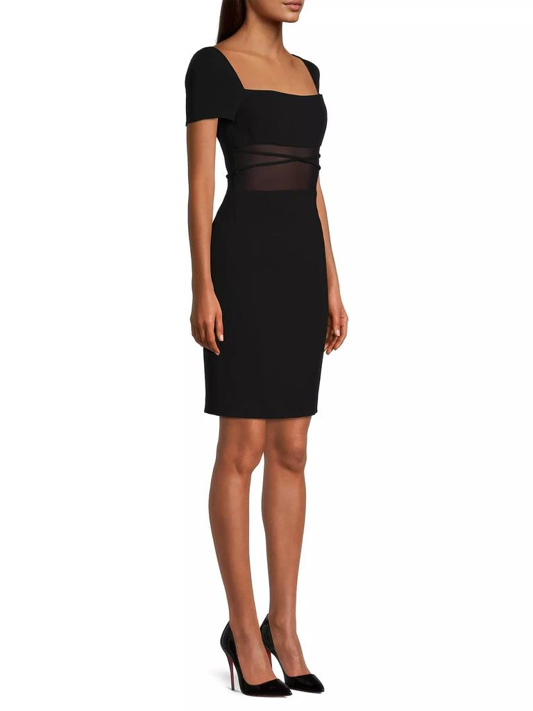 Black Halo Izola Mesh-Panel Sheath Dress 4