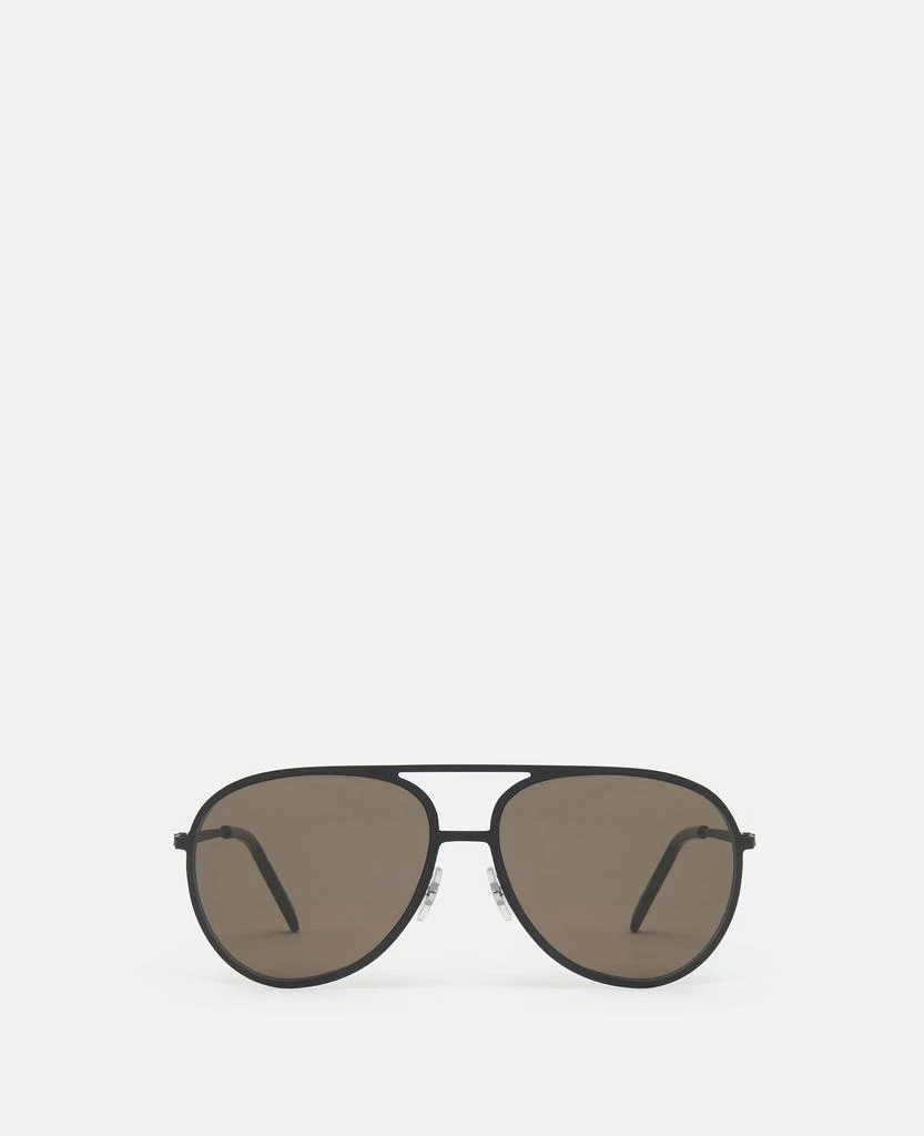 Stella McCartney Stella McCartney - Metal Aviator Sunglasses, Woman, Matte Black 1