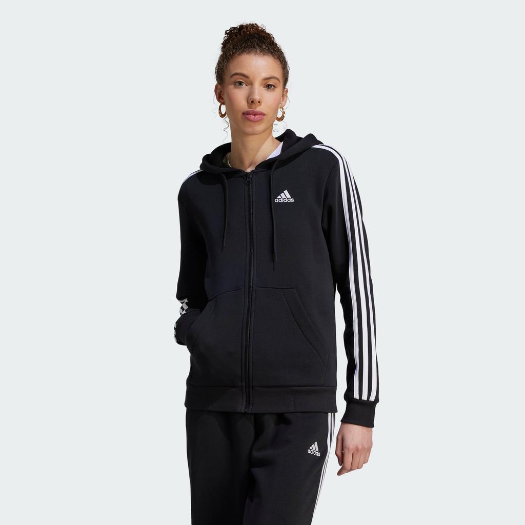 Adidas Women's  Essentials 3-Stripes Full-Zip Fleece Hoodie