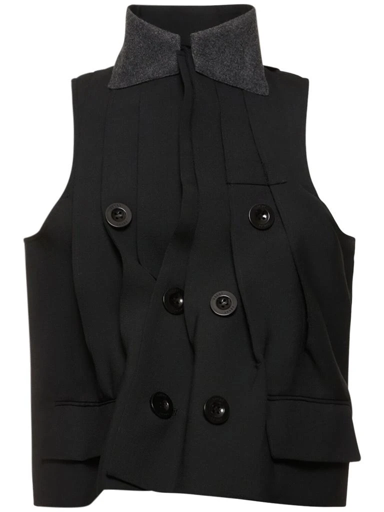 SACAI Pleated Double Breast Tailored Vest 1