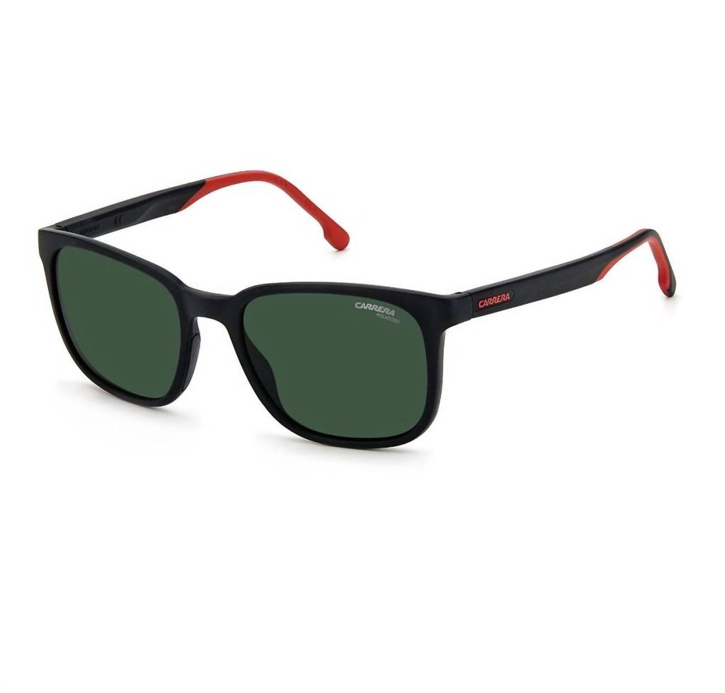 Carrera Men's 8046/s Sunglasses In Matte Black / Green Polarized