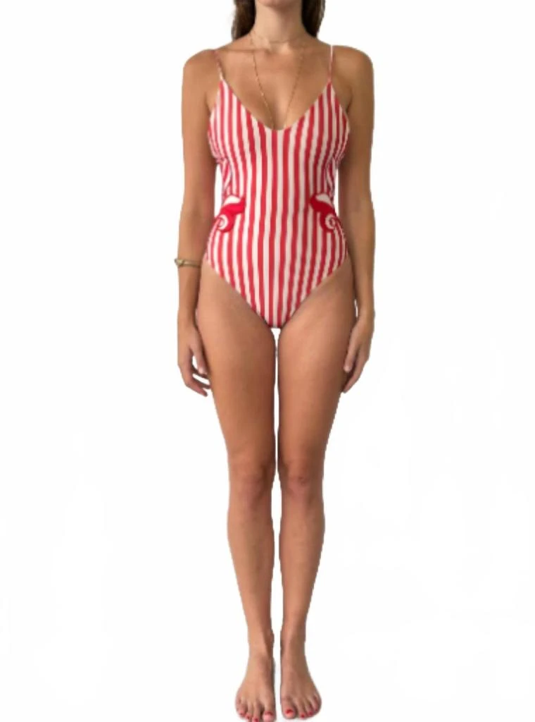 Carolina K Women's Marietta One Piece In Red Stripe 1