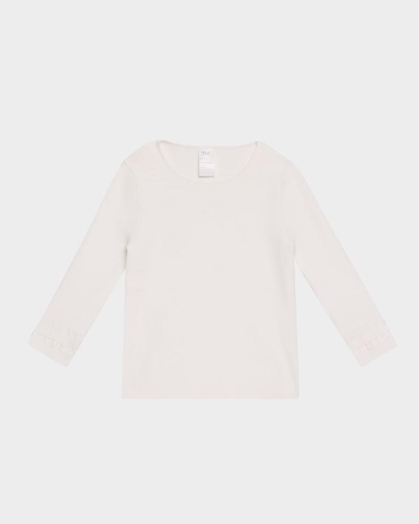 TSE Cashmere Ribbed 3/4-Sleeve Top