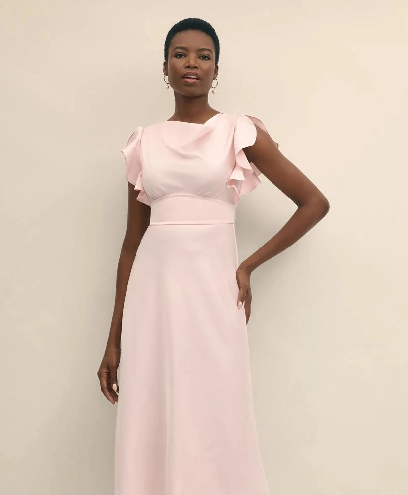 Brooks Brothers Crepe Butterfly Sleeve Maxi Dress 1