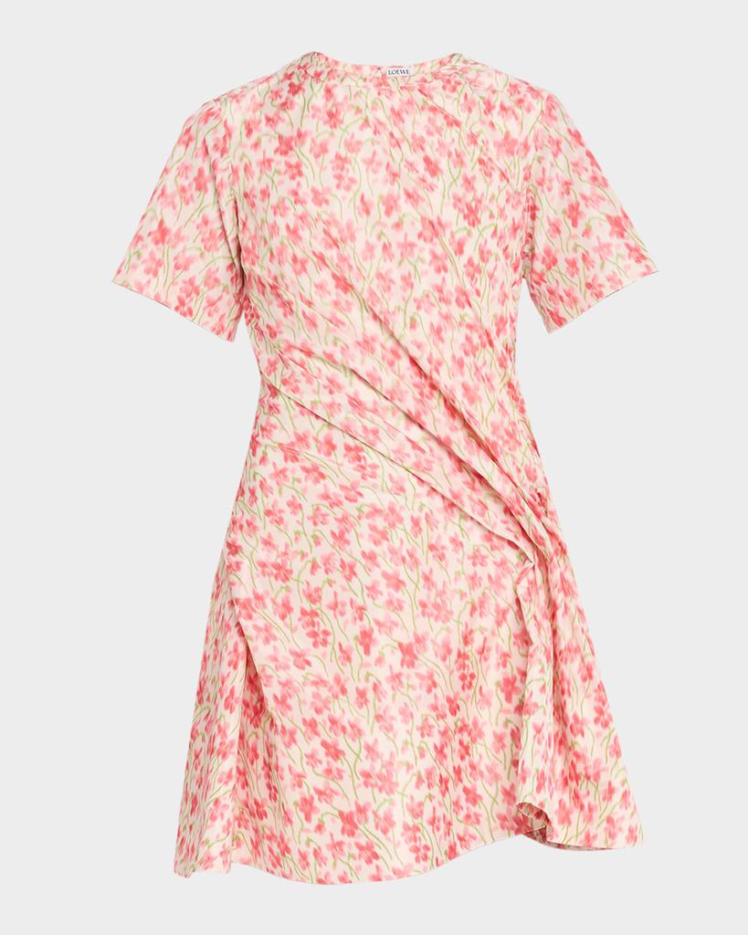ワンピース LOEWE PEBBLE DRESS IN VISCOSE AND LINEN Pebble dress in viscose and linen Brown - LOEWE