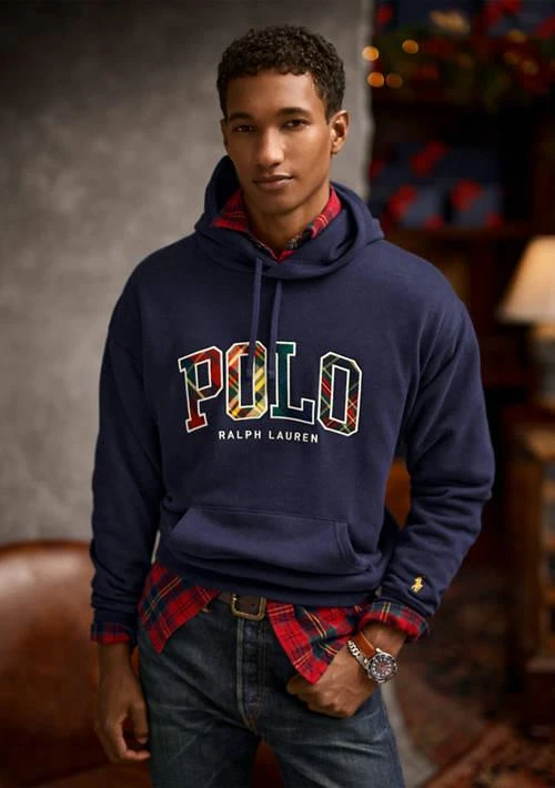 Ralph Lauren Ralph Lauren The Rl Fleece Plaid Logo Hoodie 1