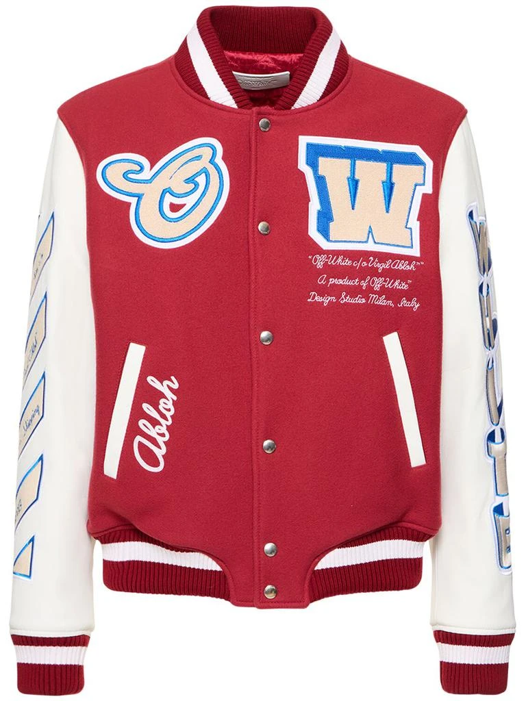Off-White On The Go Leather Varsity Jacket 1