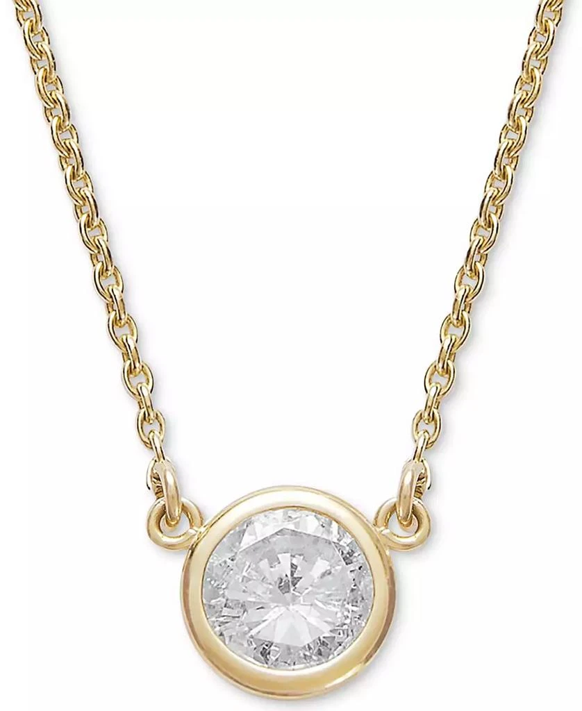 Macy's Bezel-Set Diamond Pendant Necklace (1/5 ct. t.w.) in 14K Gold or White Gold 3