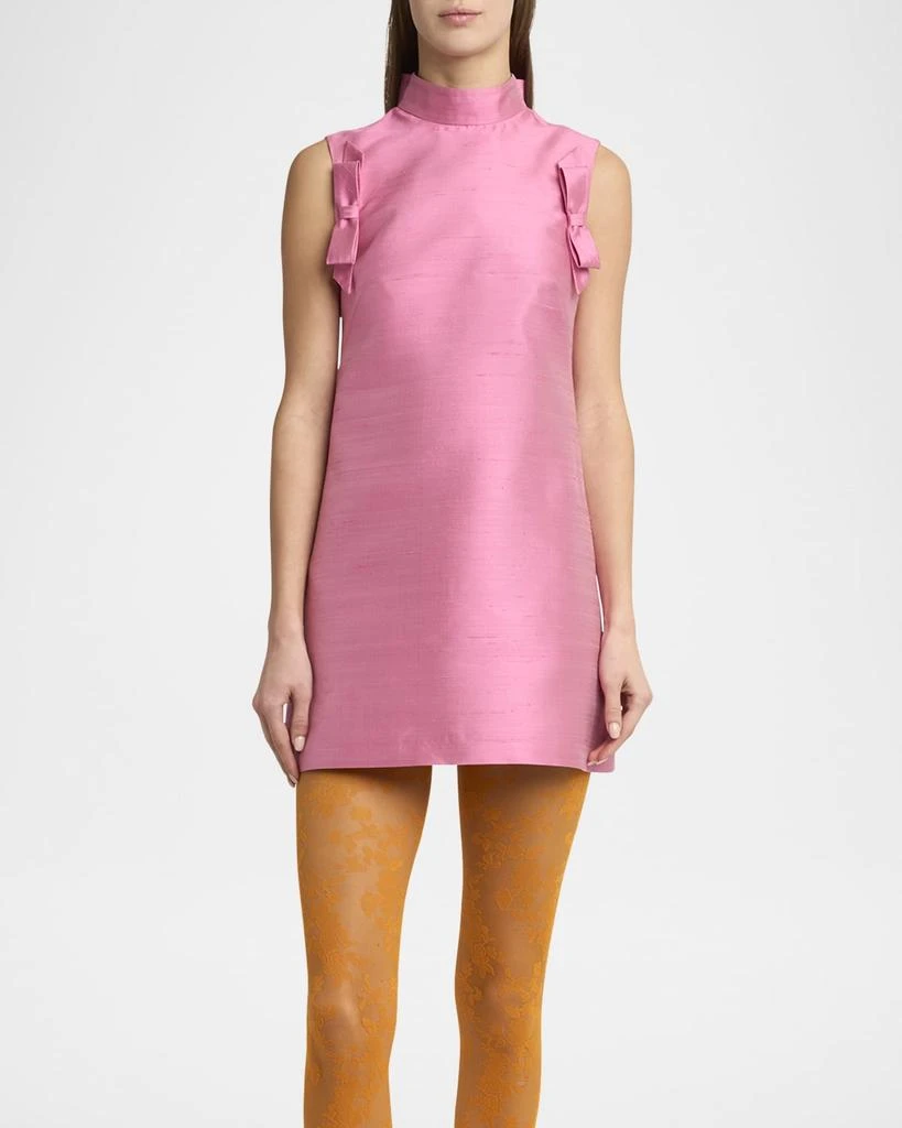 Valentino Bow Shantung Silk Mini Dress 2