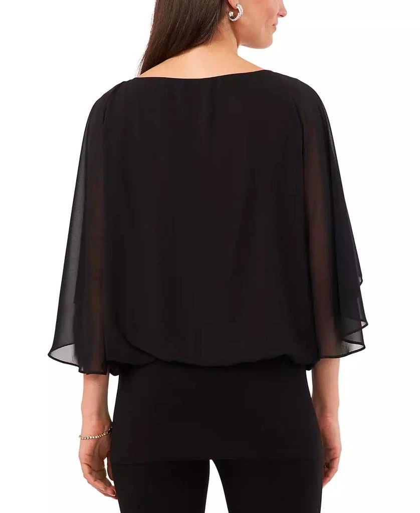 MSK Women's Beaded-Band Blouson-Overlay 3/4-Sleeve Top 2