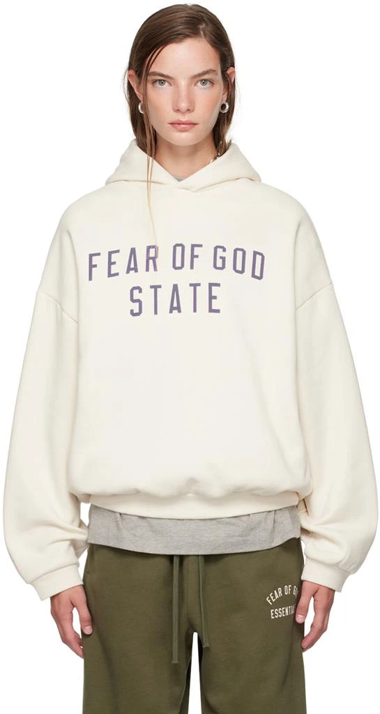 Essentials Off-White Printed Logo Hoodie 1