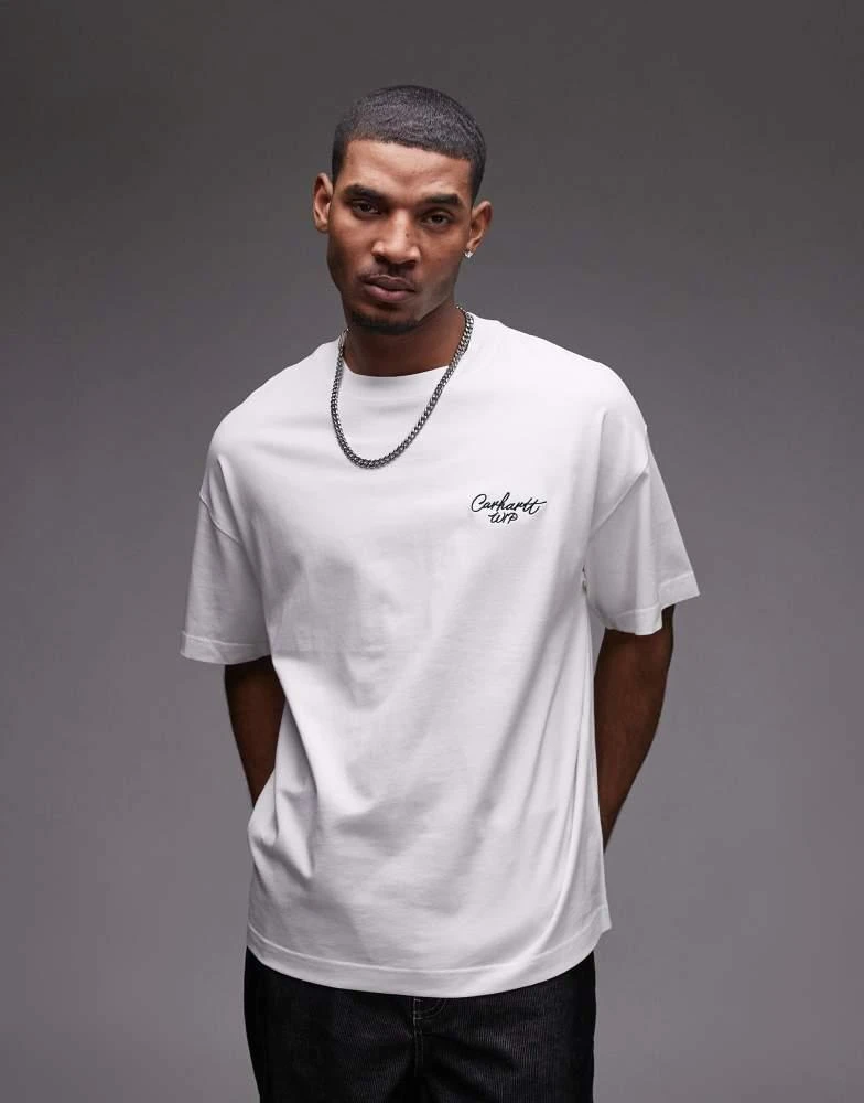 Carhartt WIP Carhartt WIP signature script t-shirt in white 1