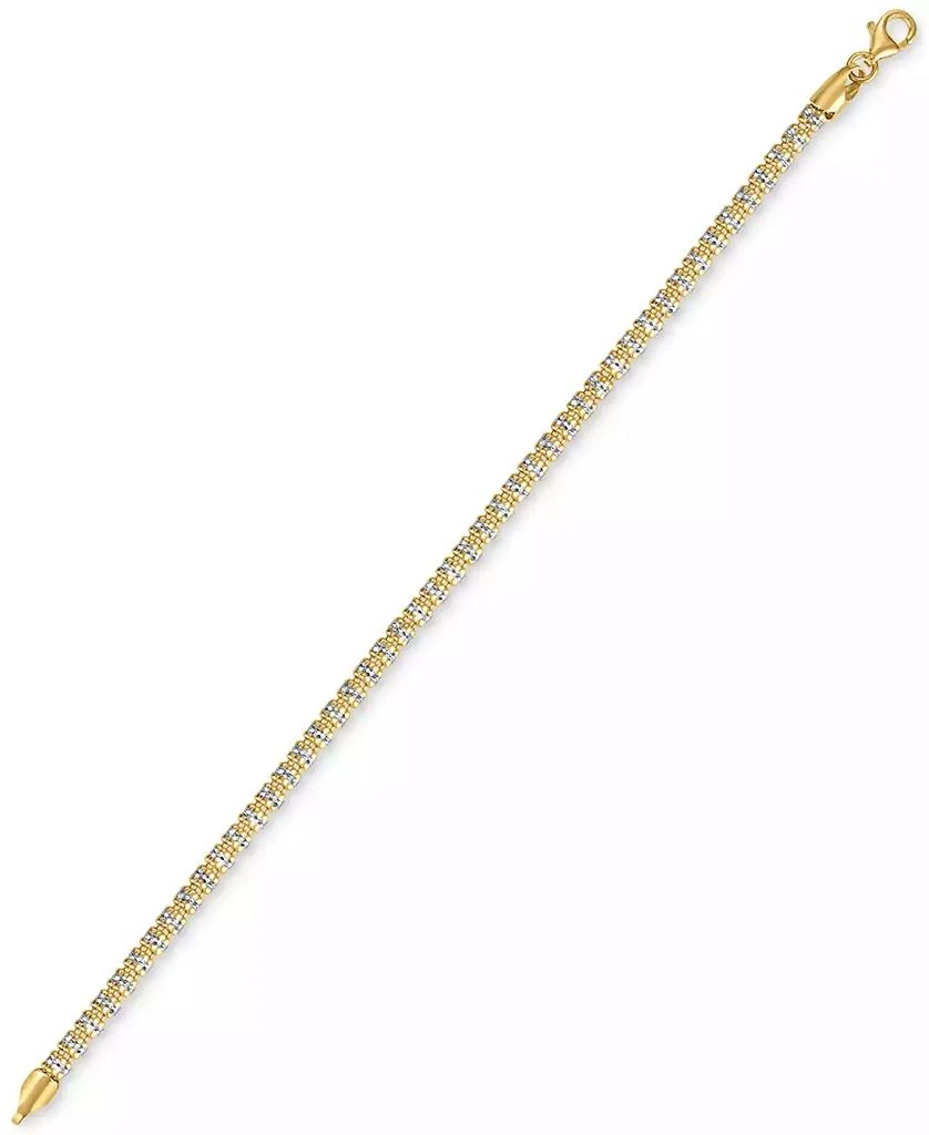 Macy
s Men
s Diamond-Cut Ice Chain Bracelet in 14k Gold Over Sterling Silver 4