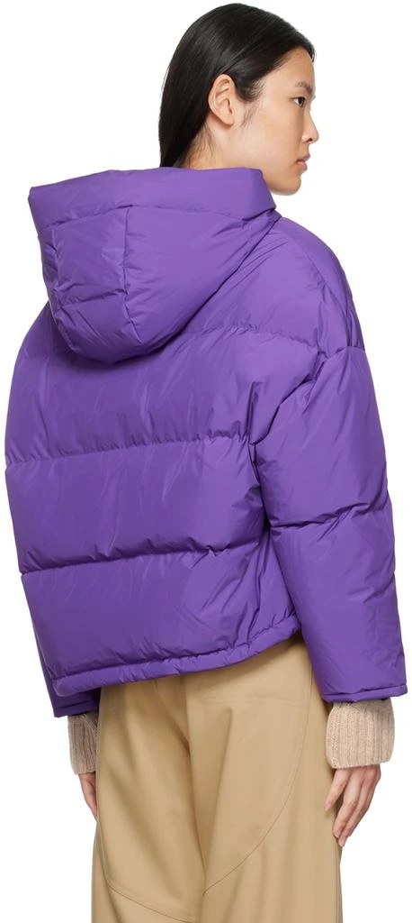 Yves Salomon Purple Hooded Reversible Down Jacket 3