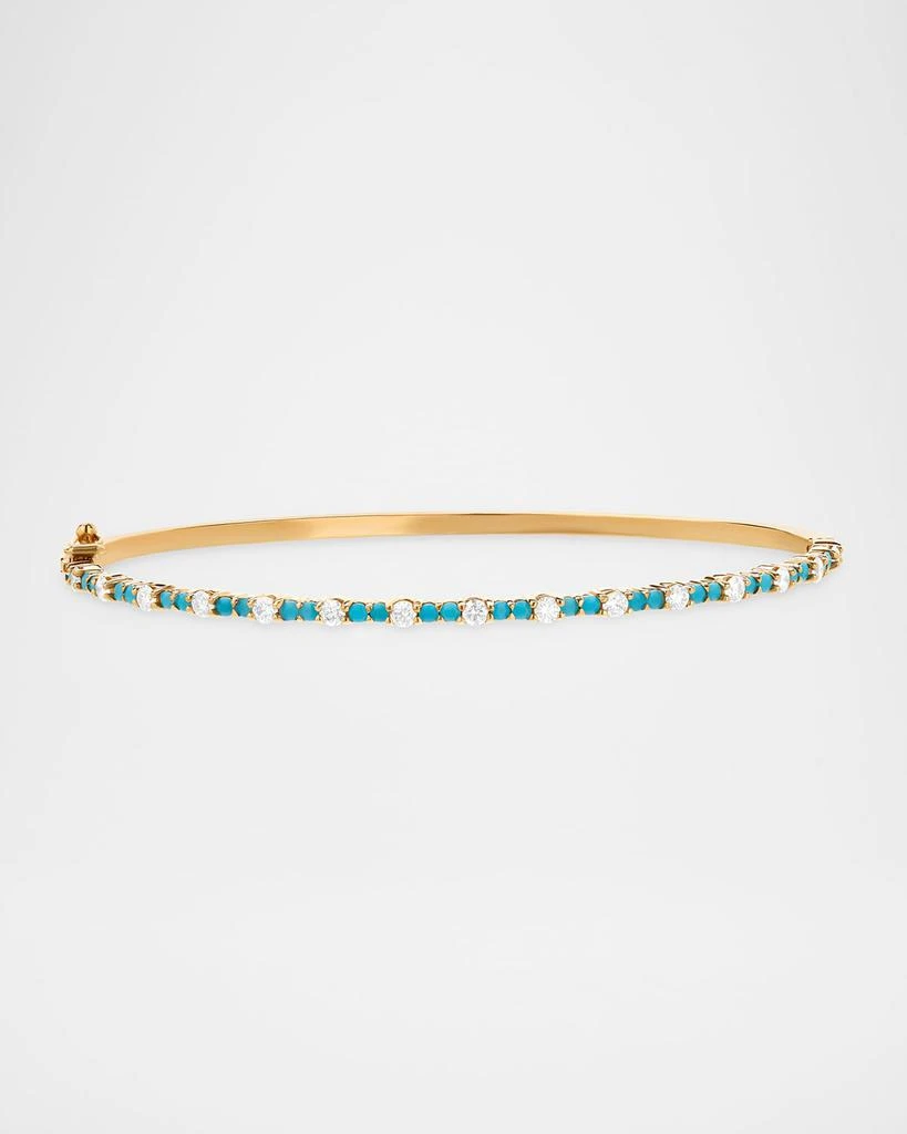 LANA 14K Turquoise and Diamond Bangle