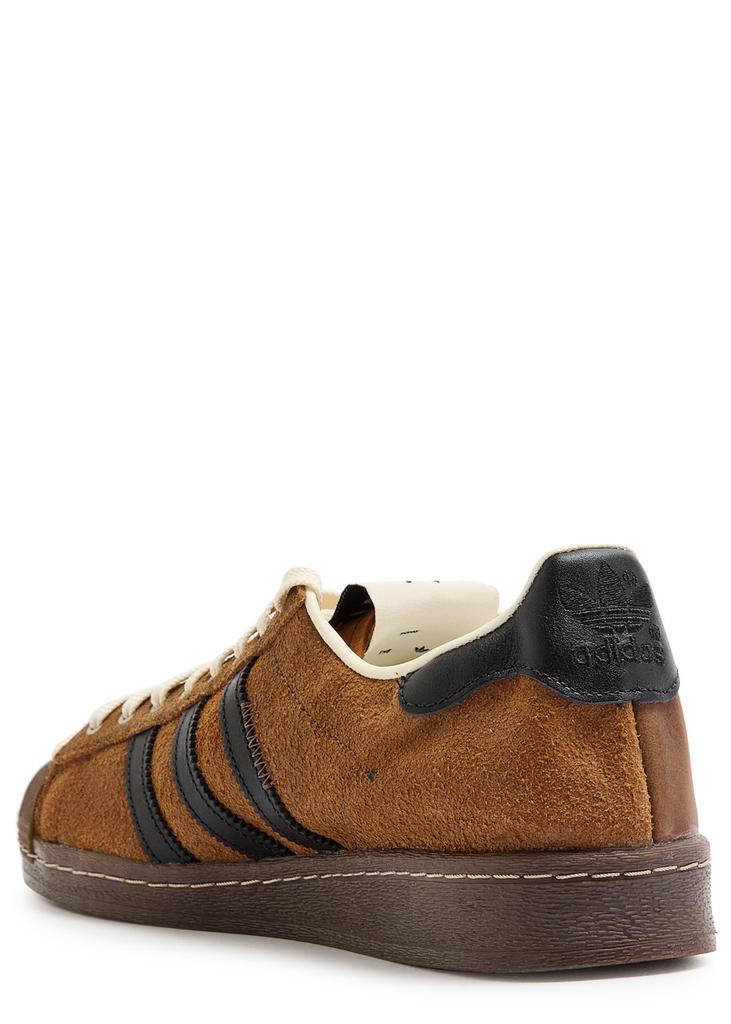 Adidas Superstar 82 mismatched brushed suede and leather sneakers