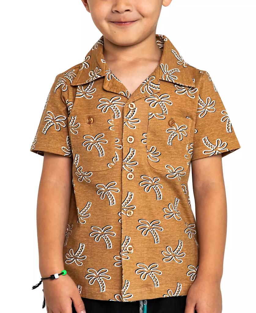 Sovereign Code Little Boys Cody Button-Up Tee Shirt With Print