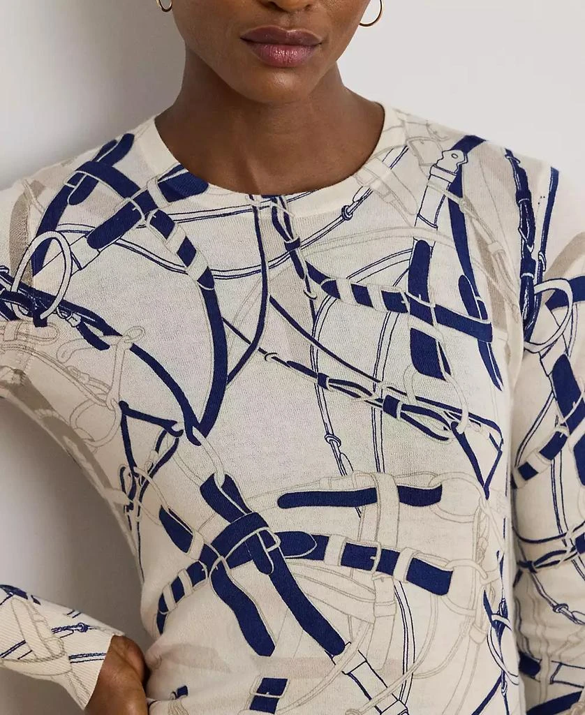 Ralph Lauren Women's Belting-Print Cotton-Blend Sweater, P/XS-XX 2