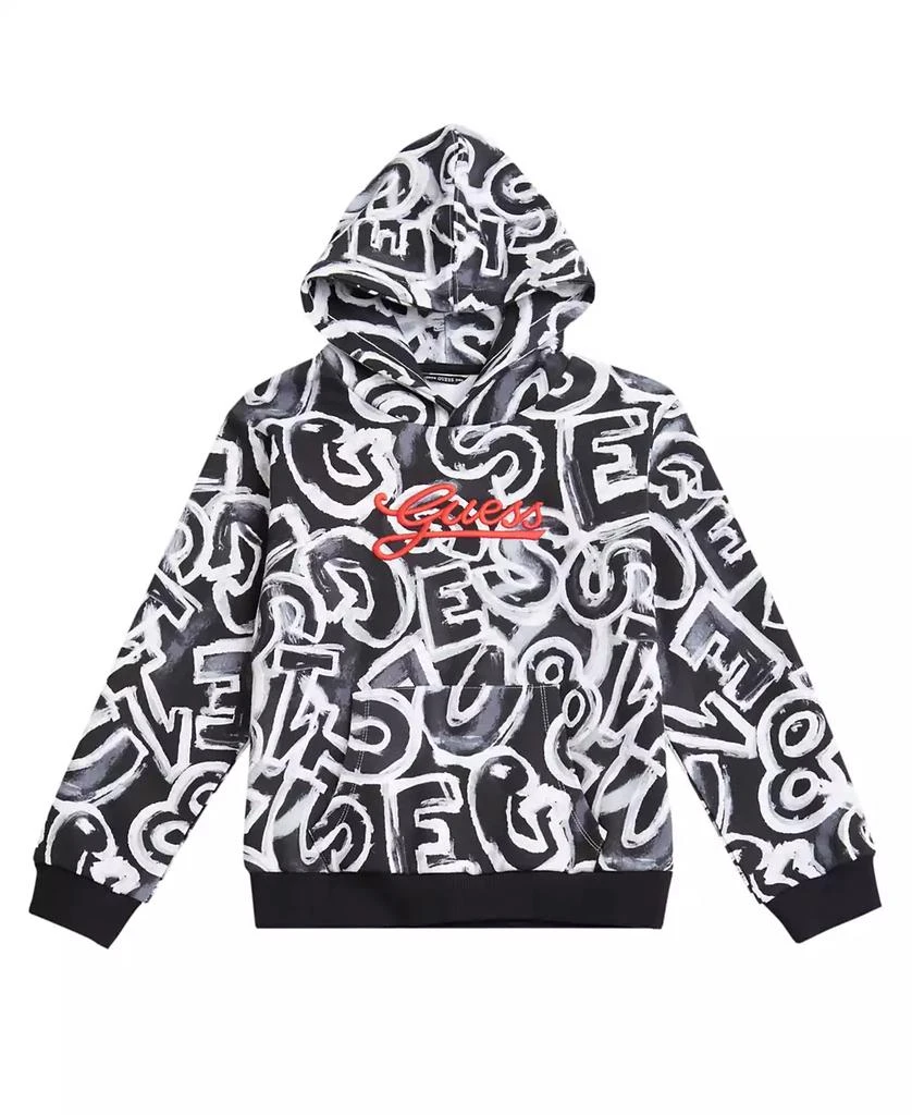 GUESS Big Boy Hooded Long Sleeve with All Over Print Sweatshirt 1
