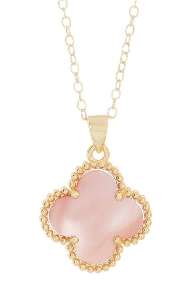 Adornia Adornia Pink Quatrefoil Necklace gold 1