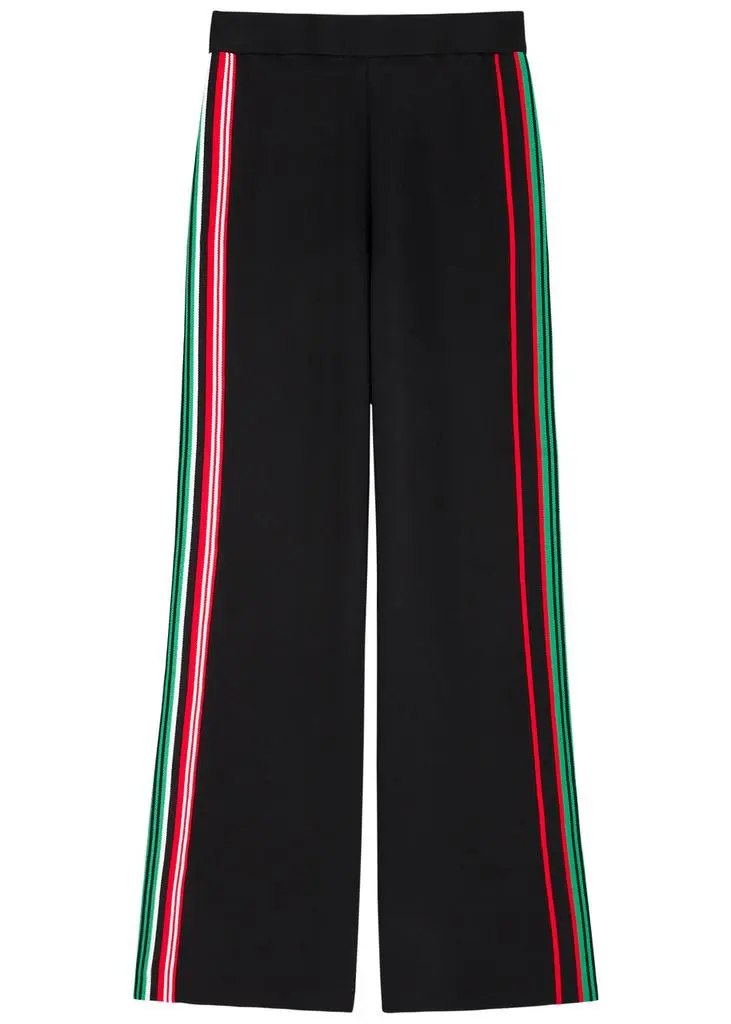 RABANNE Striped stretch-knit trousers 1