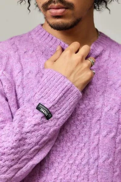 BDG BDG Fluffy Pink Cable Knit Sweater 1