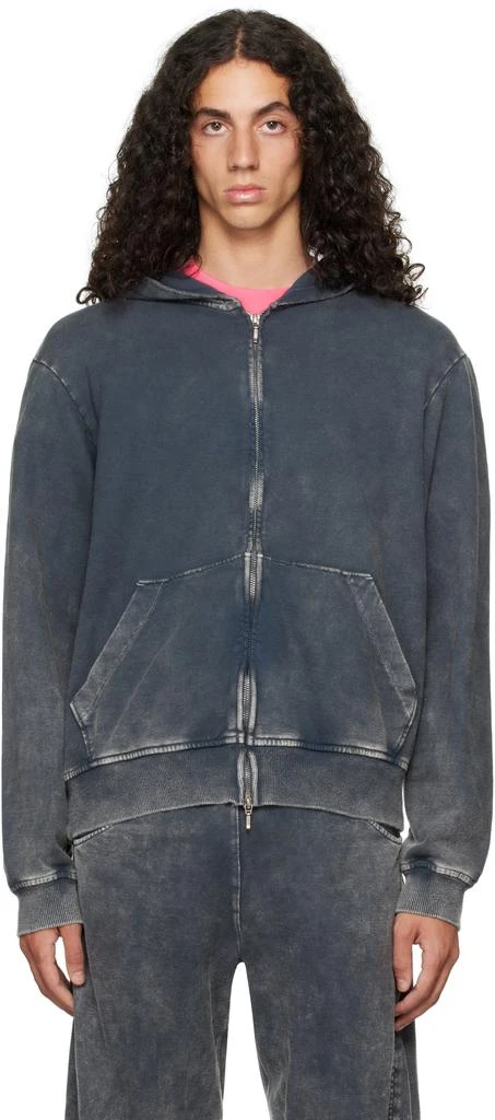 Omar Afridi Gray Shabby Full Zipped Hoodie 1