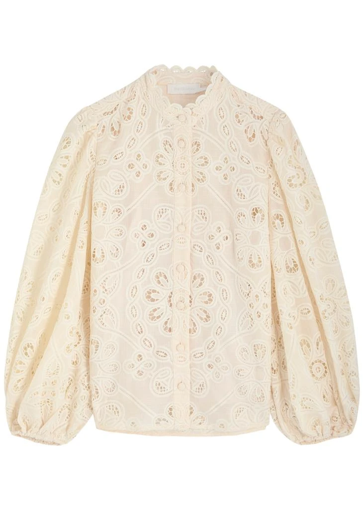 Zimmermann Rhiannon embroidered cotton blouse 1