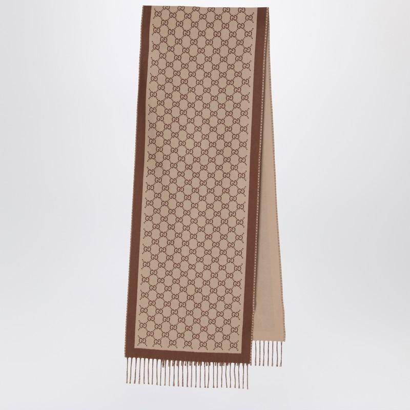 Gucci Gucci Beige/Brown Gg Scarf