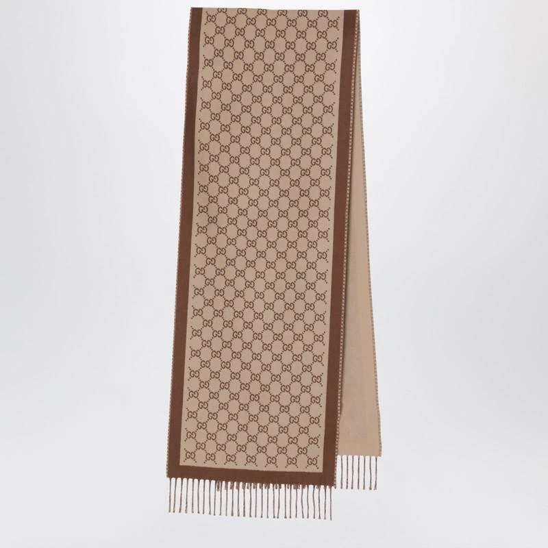 Gucci Gucci Beige/Brown Gg Scarf 1