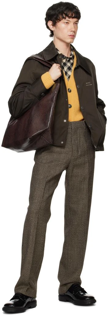 AMI Brown 'Ami Alexandre Mattiussi' Buttoned Jacket 4