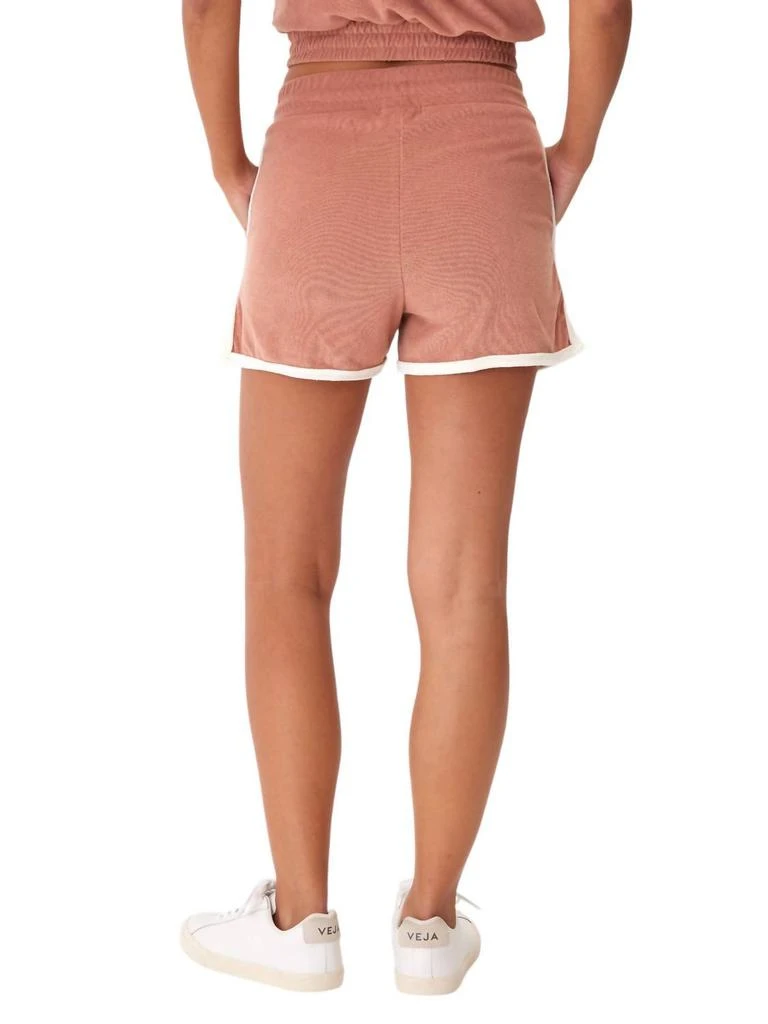 Threads for Thought Tephanie Colorblock Terry Short In Dune/ecru 3