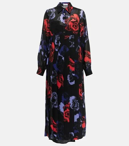 Salvatore Ferragamo Floral wool-blend midi dress 1
