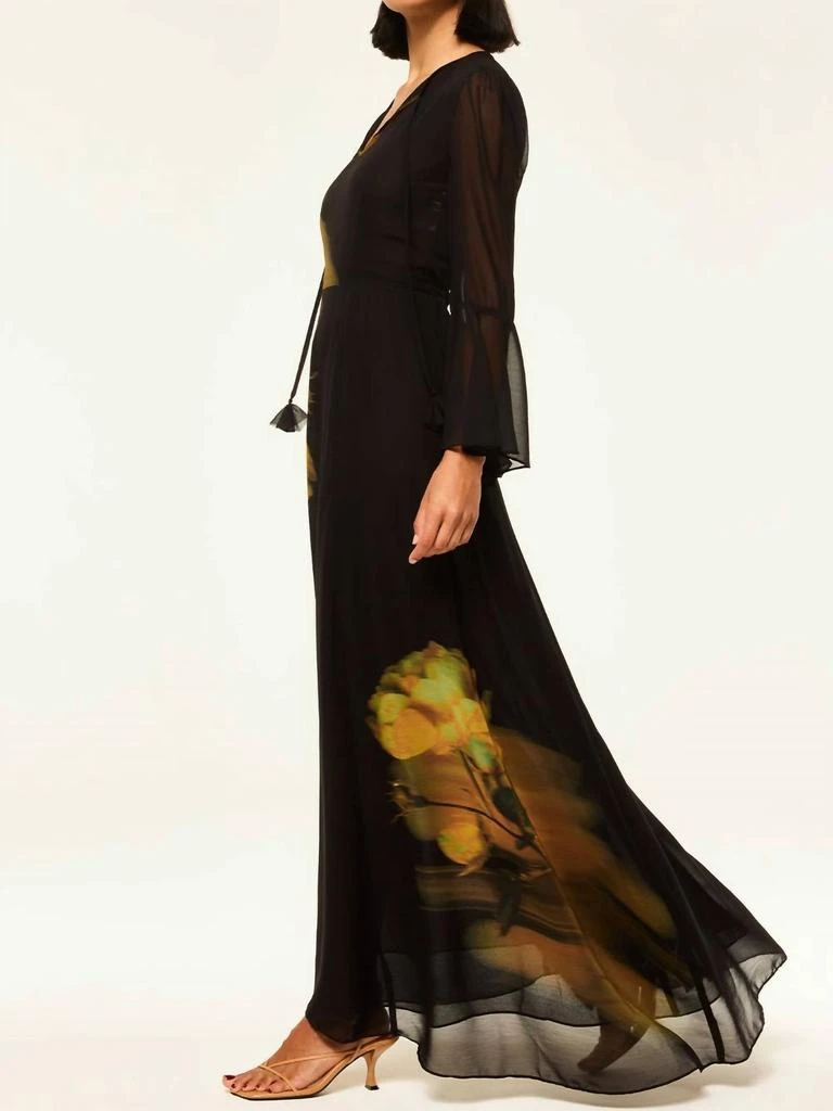 MISA Claire Maxi Dress In Yellow Rose Chiffon 2