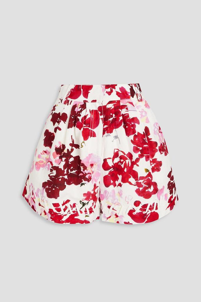 AJE. Unlace floral-print linen-blend shorts