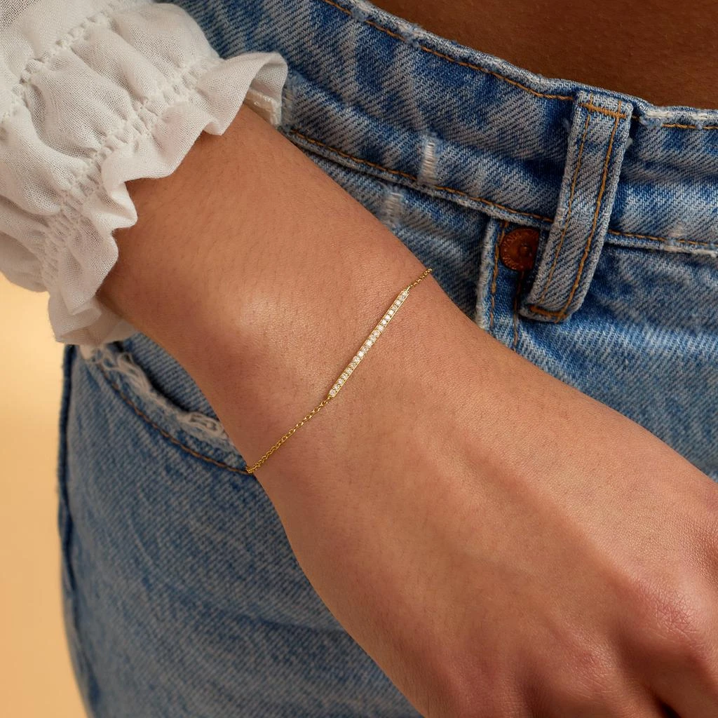 Ross-Simons Ross-Simons Diamond Bar Bracelet in 14kt Yellow Gold 3