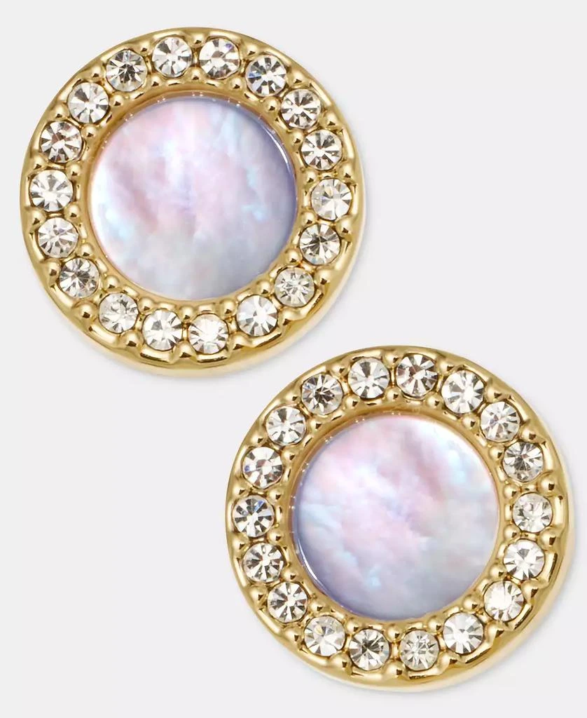 DKNY Mother of Pearl Inlay Statement Stud Earrings