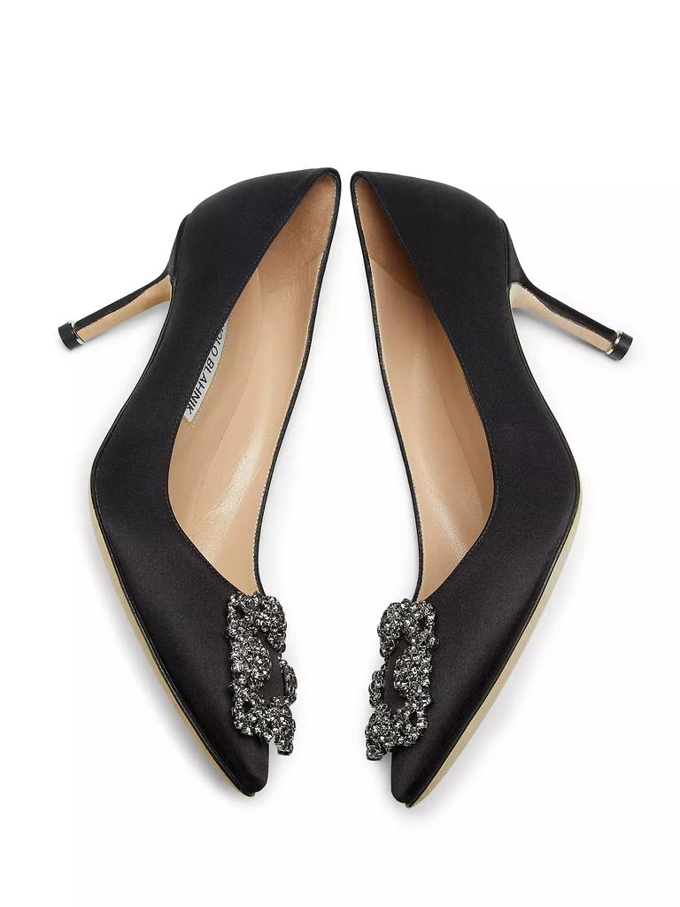Manolo Blahnik Hangisi 70MM Crystal-Embellished Satin Pumps 6